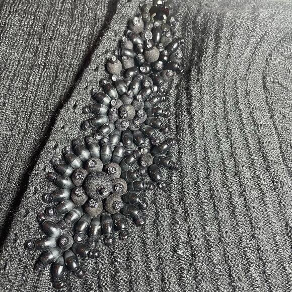 Carolina Herrera Open Front Cardigan Wool Silk Cashmere Embellished Beaded Knit - Picture 6 of 7